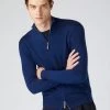 Men's Hyde Fine Gauge Cashmere Full Zip Jumper French Blue 1 Men's Hyde Fine Gauge Cashmere Full Zip Jumper French Blue -Cozy Fashion Shop AW23 NPG000211RC F72 1