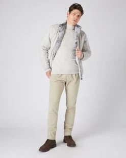 Men's Aspen Cable Fur Cardigan Pebble Grey -Cozy Fashion Shop AW23 NPG000223B PGC 3