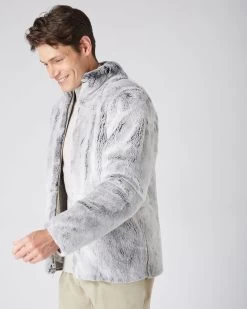 Men's Aspen Cable Fur Cardigan Pebble Grey -Cozy Fashion Shop AW23 NPG000223B PGC 6