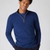 Men's Carnaby Half Zip Cashmere Jumper French Blue -Cozy Fashion Shop AW23 NPG000225C F84 5