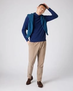 Men's Turtle Neck Cashmere Jumper French Blue 9 Men's Turtle Neck Cashmere Jumper French Blue -Cozy Fashion Shop AW23 NPG000450 F71 3