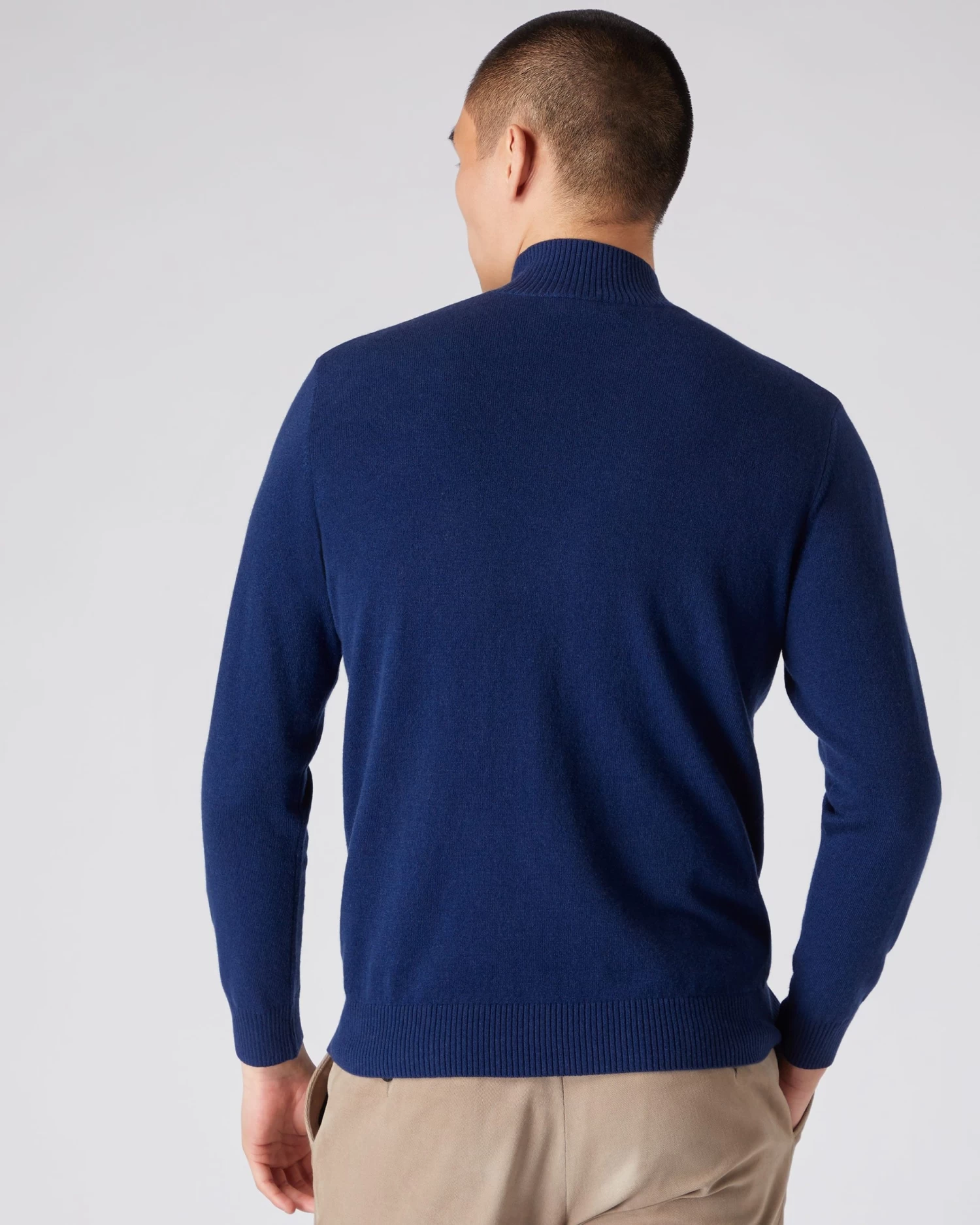 Men's Turtle Neck Cashmere Jumper French Blue 6 Men's Turtle Neck Cashmere Jumper French Blue - Image 4
