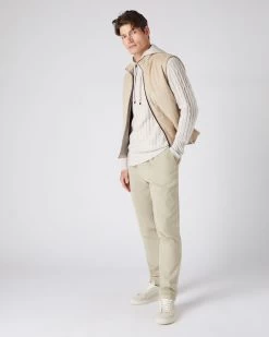 Men's Fitzrovia Cable Cashmere Hoodie Pebble Grey -Cozy Fashion Shop AW23 NPG000467B P46 3