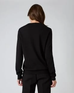 Women's Covent Fine Gauge Cashmere Round Neck Jumper Black -Cozy Fashion Shop AW23 NPG000476 BLK 4 5dd4a9bf a1ac 44c8 b525 cbd82ff455e4