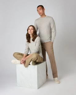 Men's Covent Fine Gauge Cashmere Round Neck Jumper Fumo Grey -Cozy Fashion Shop AW23 NPG000476 FUM 6