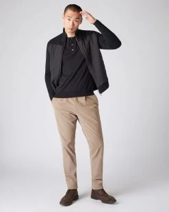 Men's Round Neck Cotton Cashmere Henley Black -Cozy Fashion Shop AW23 NPG000538JB BLK 3