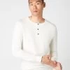 007 Round Neck Cotton Cashmere Henley New Ivory White 2 007 Round Neck Cotton Cashmere Henley New Ivory White -Cozy Fashion Shop AW23 NPG000538JB NIV 2