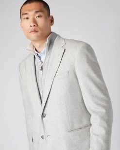 Men's Knitted Cashmere Blazer Light Grey -Cozy Fashion Shop AW23 NPG108967 LIG 1