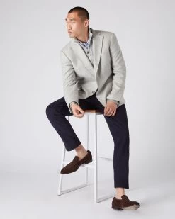 Men's Knitted Cashmere Blazer Light Grey -Cozy Fashion Shop AW23 NPG108967 LIG 3