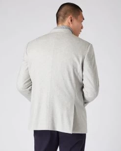 Men's Knitted Cashmere Blazer Light Grey -Cozy Fashion Shop AW23 NPG108967 LIG 4
