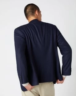 Men's Knitted Cashmere Blazer Navy Blue -Cozy Fashion Shop AW23 NPG108967 NVY 4 46596dcb b111 4a9a a30d 40c95f718bd2