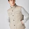 Men's Rib Sleeve Woven Jacket Light Brown -Cozy Fashion Shop AW23 NPG108968 L23 1