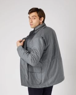 Men's Utility Jacket Flannel Grey -Cozy Fashion Shop AW23 NPG108971 FLA 4