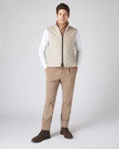 Men's Belgravia Cashmere Gilet Oatmeal Brown -Cozy Fashion Shop AW23 NPG108972 OTM 3