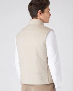 Men's Belgravia Cashmere Gilet Oatmeal Brown -Cozy Fashion Shop AW23 NPG108972 OTM 4
