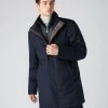 Men's Fur Trim Woven Parka Navy Blue -Cozy Fashion Shop AW23 NPG108988 NVY 1