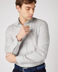 Men's Cashmere Touch Shirt Grey -Cozy Fashion Shop AW23 NPG109277 GRY 5
