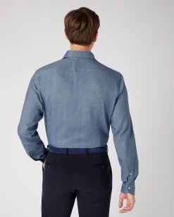 Men's Cashmere Touch Shirt Sky Blue -Cozy Fashion Shop AW23 NPG109277 SKB 4