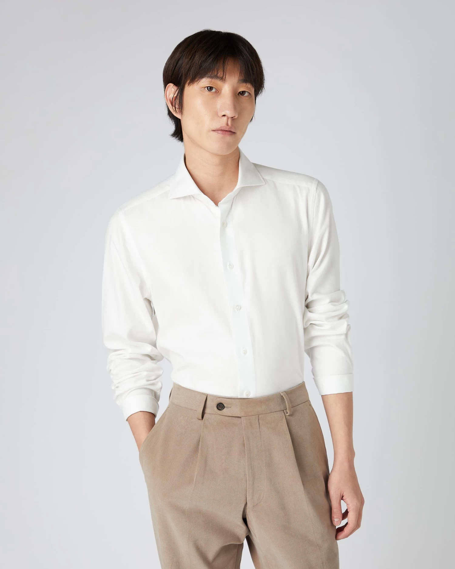 Men's Cashmere Touch Shirt White 3 Men's Cashmere Touch Shirt White
