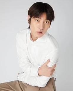 Men's Cashmere Touch Shirt White 11 Men's Cashmere Touch Shirt White -Cozy Fashion Shop AW23 NPG109277 WHT 5