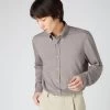 Men's Button Down Collar Shirt Beige Brown -Cozy Fashion Shop AW23 NPG109278 BGE 1