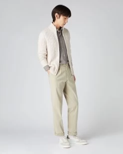 Men's Button Down Collar Shirt Beige Brown -Cozy Fashion Shop AW23 NPG109278 BGE 3