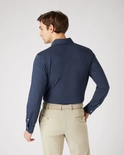 Men's Button Down Collar Shirt Blue 10 Men's Button Down Collar Shirt Blue -Cozy Fashion Shop AW23 NPG109278 BLU 4