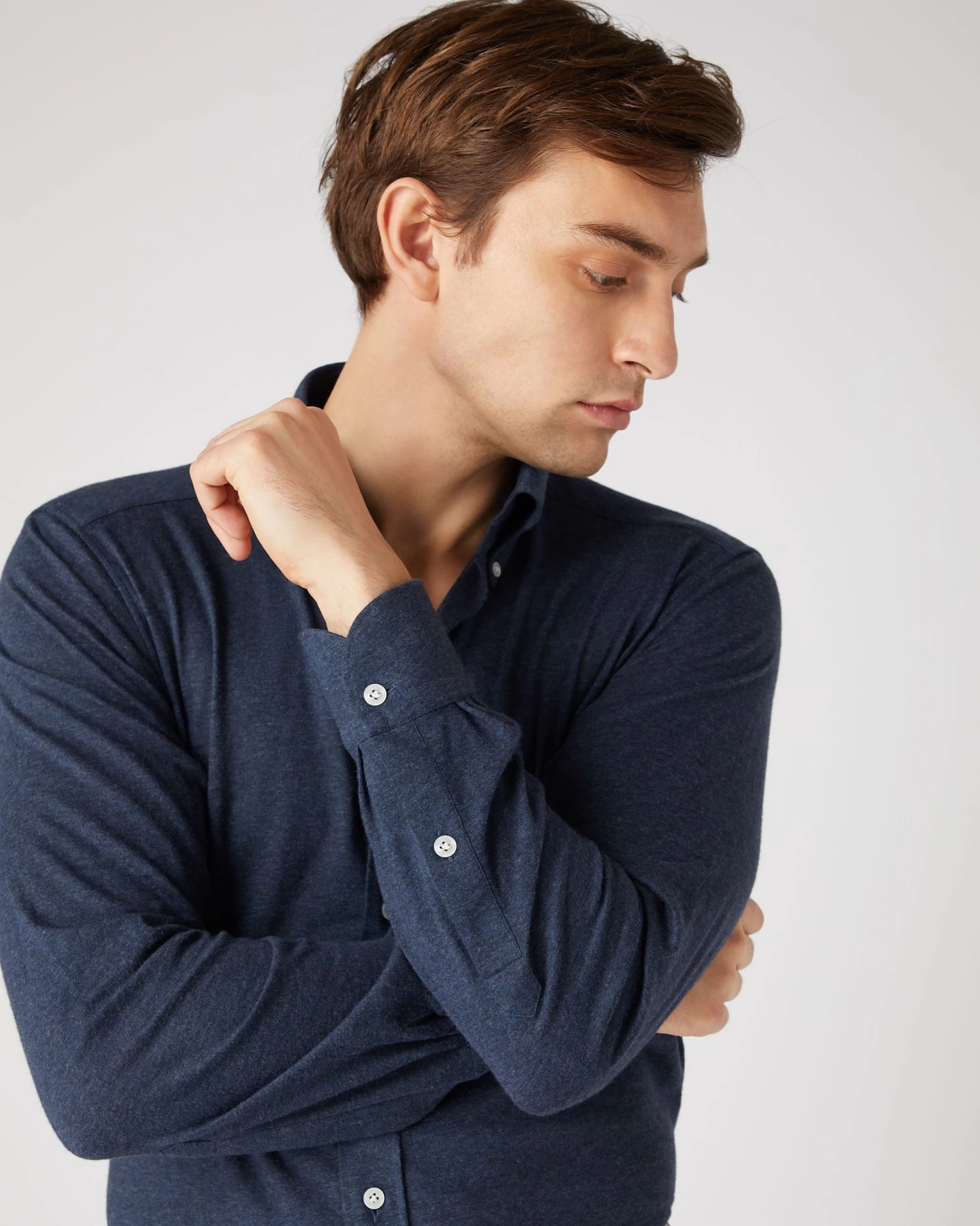 Men's Button Down Collar Shirt Blue 7 Men's Button Down Collar Shirt Blue - Image 5