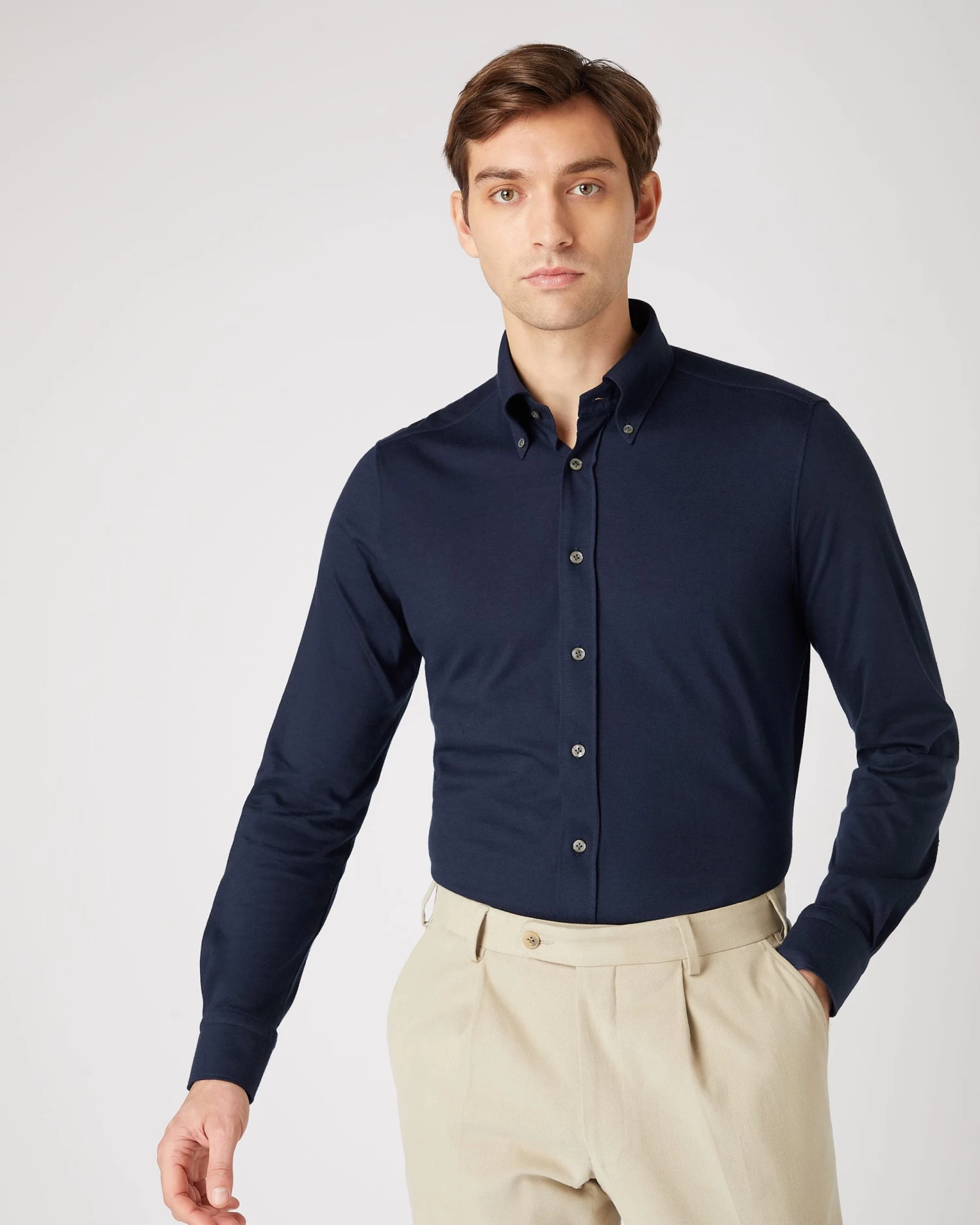 Men's Button Down Collar Shirt Navy Blue 3 Men's Button Down Collar Shirt Navy Blue