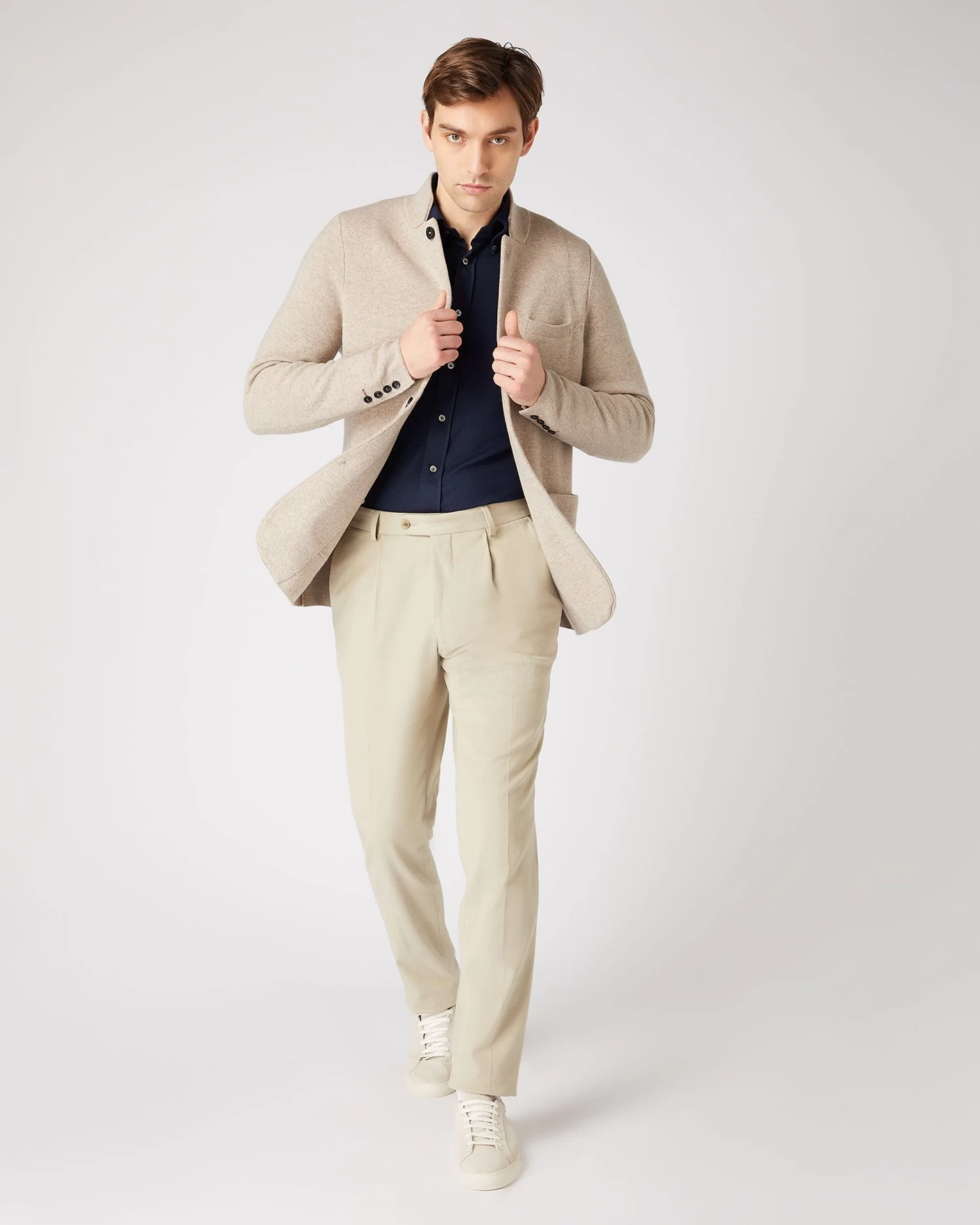 Men's Button Down Collar Shirt Navy Blue 5 Men's Button Down Collar Shirt Navy Blue - Image 3