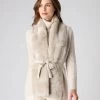Women's Lola Fur Placket Cashmere Gilet Ecru White 2 Women's Lola Fur Placket Cashmere Gilet Ecru White -Cozy Fashion Shop AW23 NPW000949 E23 1