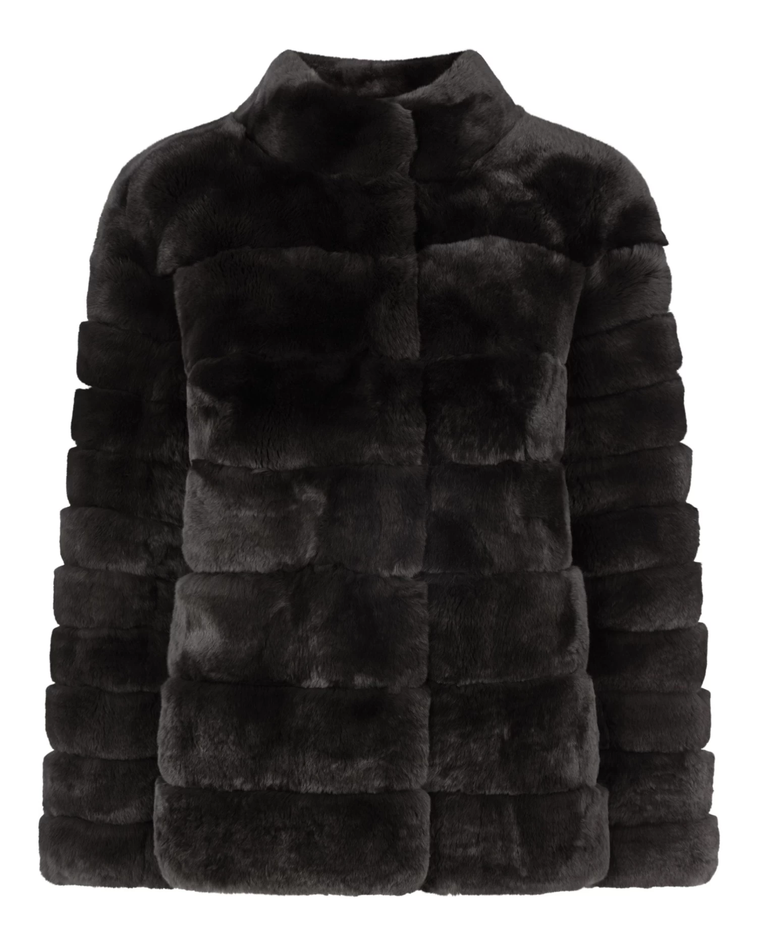 Women's Zoe Fur Jacket Dark Grey 4 Women's Zoe Fur Jacket Dark Grey - Image 2