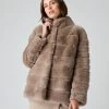 Women's Zoe Fur Jacket Taupe Brown 2 Women's Zoe Fur Jacket Taupe Brown -Cozy Fashion Shop AW23 NPW001575 TAU 1