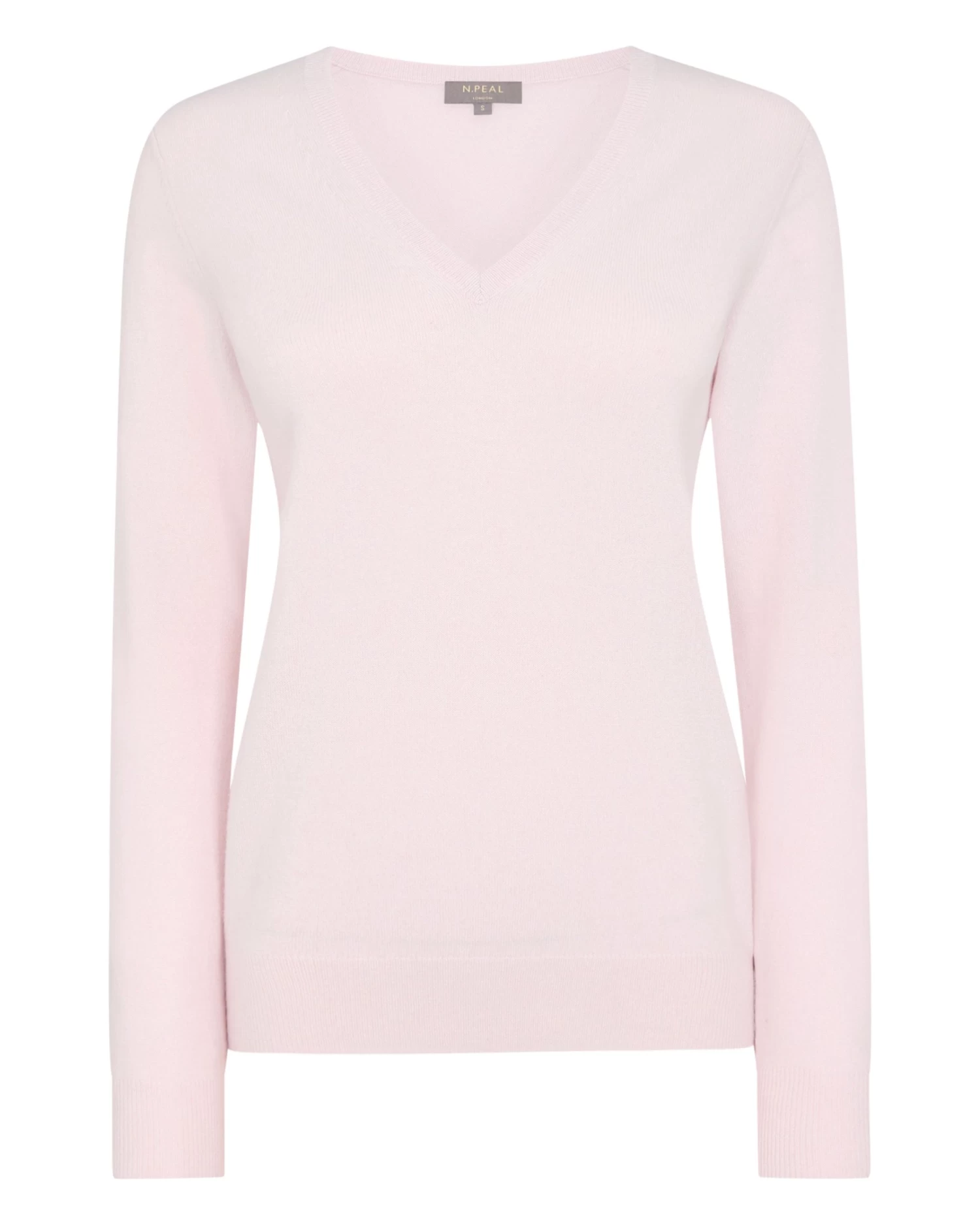 Women's Phoebe V Neck Cashmere Jumper Quartz Pink 4 Women's Phoebe V Neck Cashmere Jumper Quartz Pink - Image 2