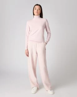 Women's Luna Roll Neck Cashmere Jumper Quartz Pink -Cozy Fashion Shop AW23 NPW001867 QZP 3