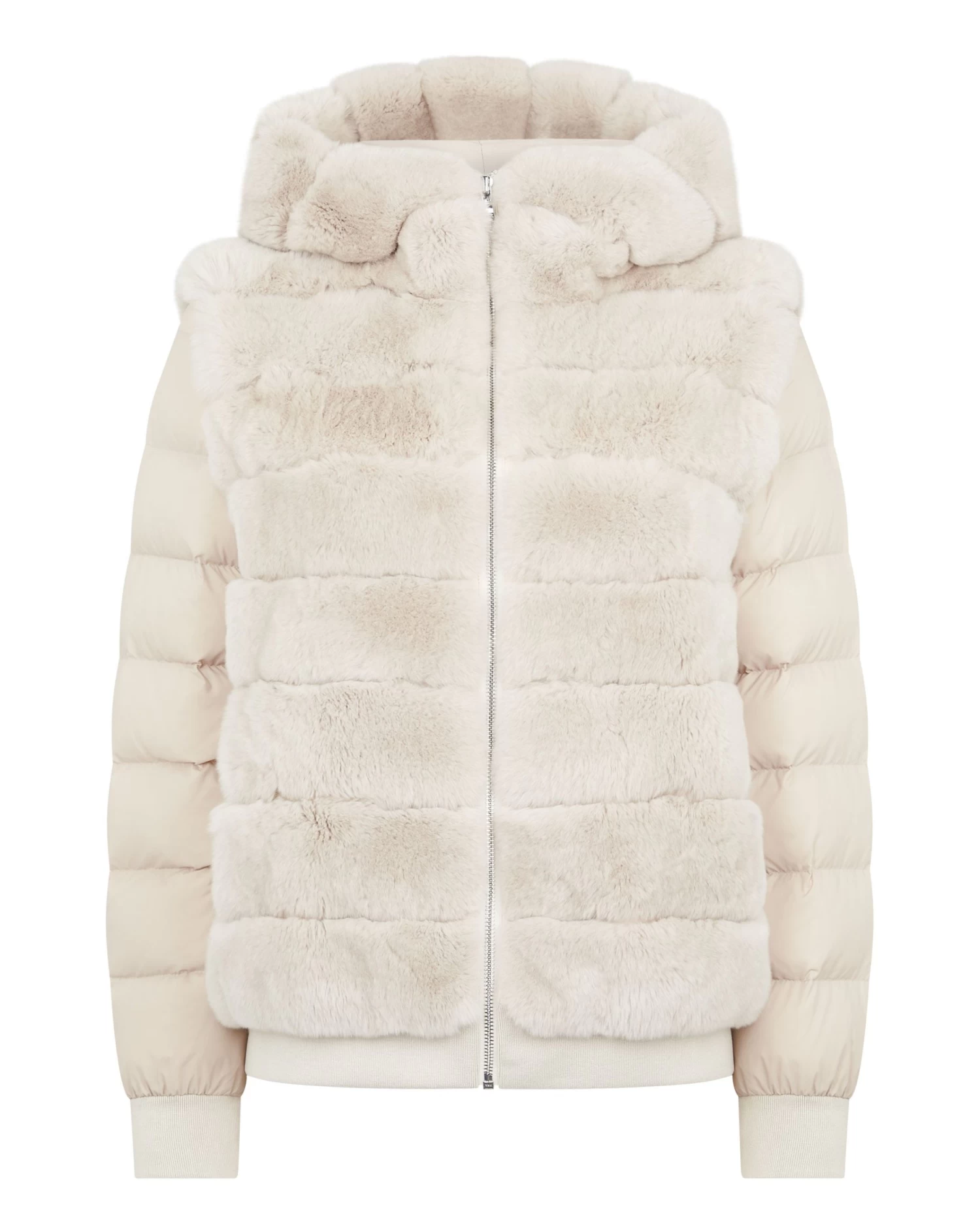 Women's Eva Detachable Fur Jacket Snow Grey 4 Women's Eva Detachable Fur Jacket Snow Grey - Image 2