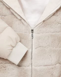 Women's Eva Detachable Fur Jacket Snow Grey 15 Women's Eva Detachable Fur Jacket Snow Grey -Cozy Fashion Shop AW23 NPW002244 S29 3