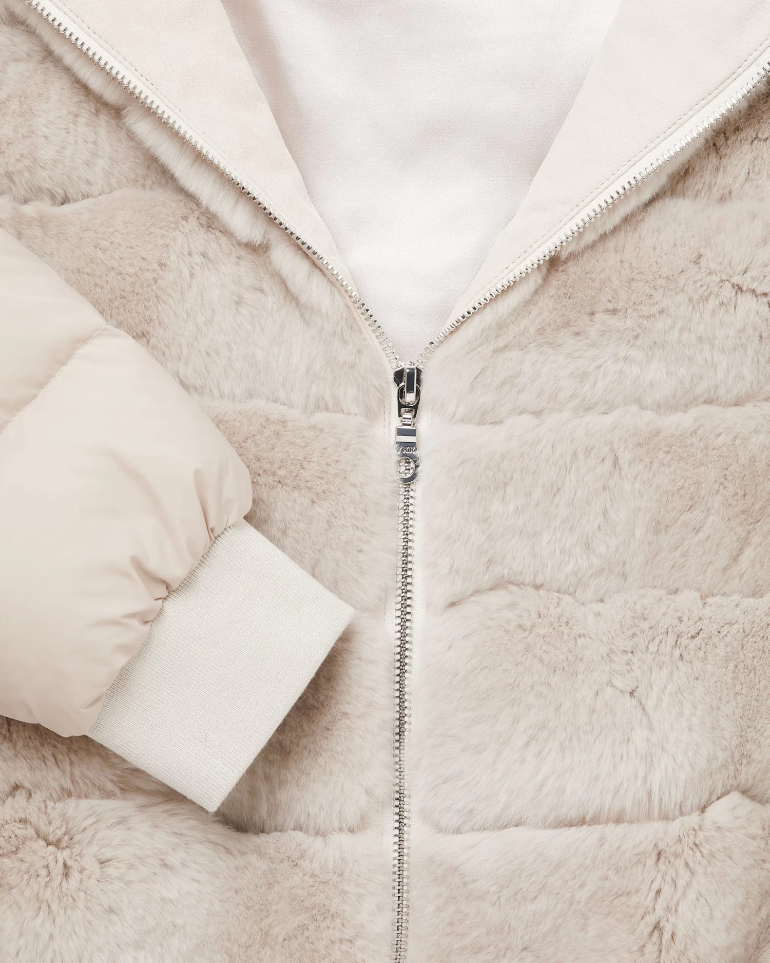 Women's Eva Detachable Fur Jacket Snow Grey 9 Women's Eva Detachable Fur Jacket Snow Grey - Image 7