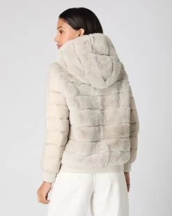 Women's Eva Detachable Fur Jacket Snow Grey 12 Women's Eva Detachable Fur Jacket Snow Grey -Cozy Fashion Shop AW23 NPW002244 S29 4