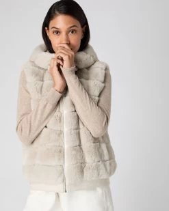 Women's Eva Detachable Fur Jacket Snow Grey 14 Women's Eva Detachable Fur Jacket Snow Grey -Cozy Fashion Shop AW23 NPW002244 S29 6