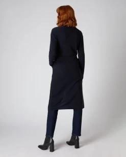 Women's Maxi Lightweight Cashmere Cardigan Navy Blue -Cozy Fashion Shop AW23 NPW108763 N60 4