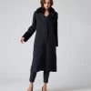 Women's Fur Collar Woven Coat Navy Blue 1 Women's Fur Collar Woven Coat Navy Blue -Cozy Fashion Shop AW23 NPW109033 NVY 1
