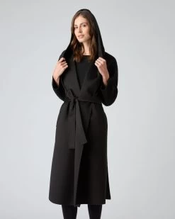 Women's Cashmere Robe Coat Black