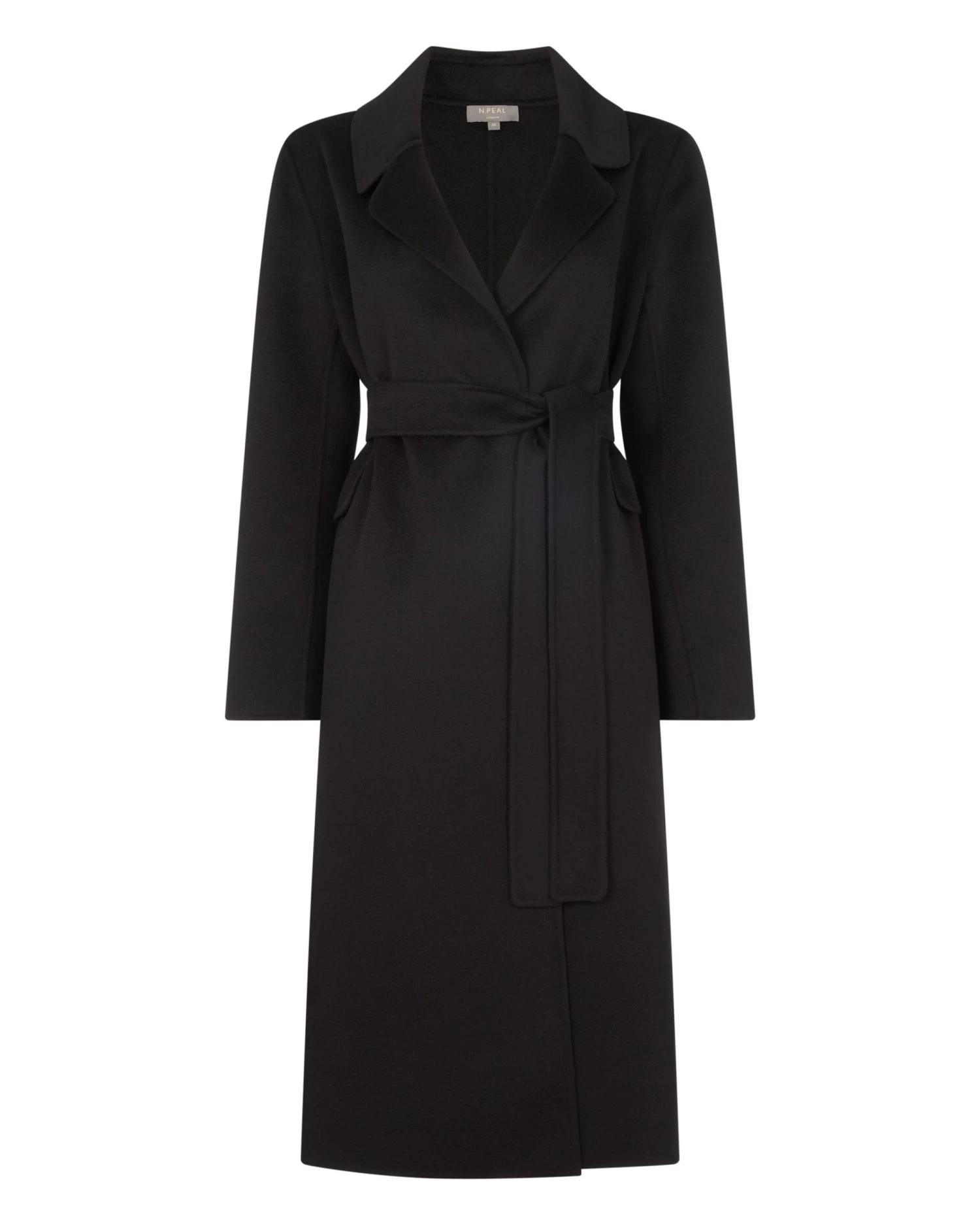Women's Notch Lapel Cashmere Coat Black 4 Women's Notch Lapel Cashmere Coat Black - Image 2