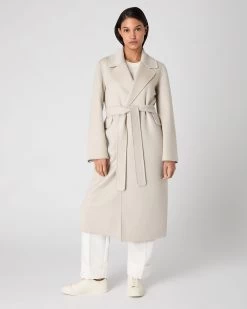 Women's Notch Lapel Cashmere Coat Cream -Cozy Fashion Shop AW23 NPW109146 CRE 3 b2c2a868 ee9c 41de b96c 3bed98da7f43