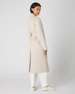Women's Notch Lapel Cashmere Coat Cream -Cozy Fashion Shop AW23 NPW109146 CRE 4