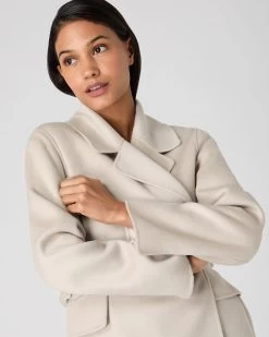 Women's Notch Lapel Cashmere Coat Cream -Cozy Fashion Shop AW23 NPW109146 CRE 5