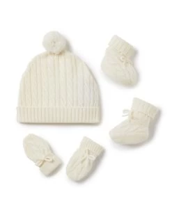 Cable Cashmere Booties New Ivory White -Cozy Fashion Shop BUNDLE 1 NEW IVORY