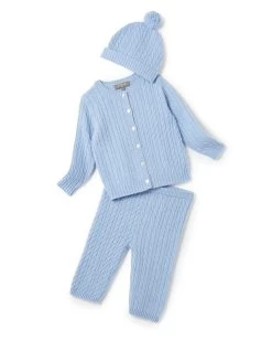 Cable Cashmere Leggings Cornflower Blue -Cozy Fashion Shop BUNDLE 2 CORNFLOWER