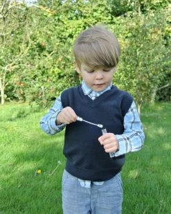 Boys Cashmere Slipover Navy Blue -Cozy Fashion Shop DSC 7811